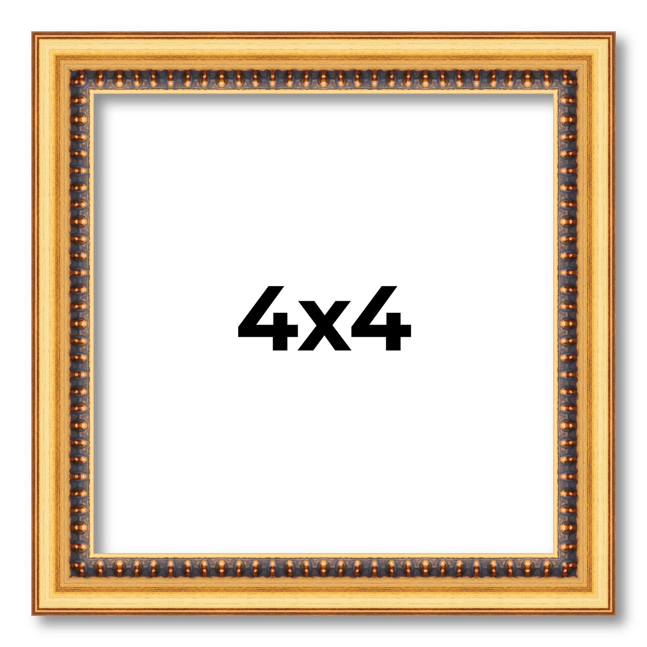 Square Classic Modern Gold Picture Frame - UV Acrylic, Foam Board Backing, Hanging Hardware